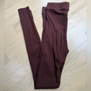 Zara Brown Ribbed Leggings